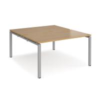 Adapt starter units back to back 1400mm x 1600mm - silver frame, oak top