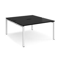 Adapt back to back desks 1400mm x 1600mm - white frame, black top
