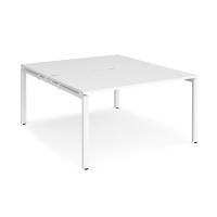 Adapt back to back desks 1400mm x 1600mm - white frame, white top