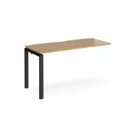 Adapt add on unit single 1400mm x 600mm - black frame, oak top