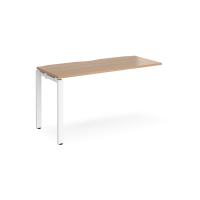 Adapt add on unit single 1400mm x 600mm - white frame, beech top