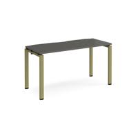 Adapt single desk 1400mm x 600mm - green frame, storm grey top