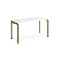 Adapt single desk 1400mm x 600mm - green frame, white top