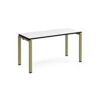 Adapt single desk 1400mm x 600mm - green frame, white top, black edge