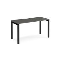 Adapt single desk 1400mm x 600mm - black frame, storm grey top