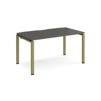Adapt single desk 1400mm x 800mm - green frame, storm grey top