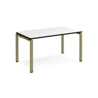 Adapt single desk 1400mm x 800mm - green frame, white top, black edge