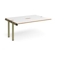 Adapt add on unit single 1600mm x 1200mm - green frame, white top, oak edge