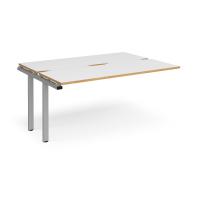 Adapt add on unit single 1600mm x 1200mm - silver frame, white top with oak edging