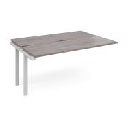 Adapt add on unit single 1600mm x 1200mm - white frame, grey oak top