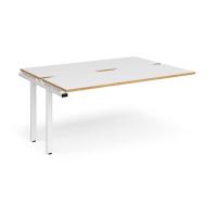 Adapt add on unit single 1600mm x 1200mm - white frame, white top with oak edging