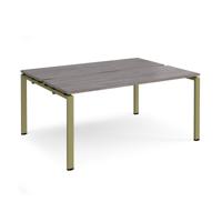 Adapt back to back desks 1600mm x 1200mm - green frame, grey oak top