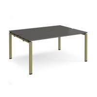Adapt back to back desks 1600mm x 1200mm - green frame, storm grey top