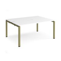 Adapt back to back desks 1600mm x 1200mm - green frame, white top