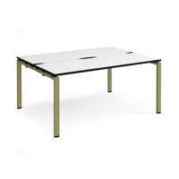 Adapt back to back desks 1600mm x 1200mm - green frame, white top, black edge