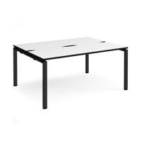 Adapt back to back desks 1600mm x 1200mm - black frame, white top, black edge