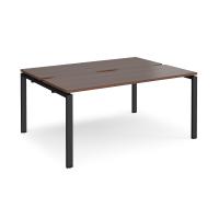 Adapt starter units back to back 1600mm x 1200mm - black frame, walnut top