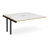 Adapt add on unit single 1600mm x 1600mm - black frame, white top with oak edging