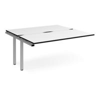 Adapt add on unit single 1600mm x 1600mm - silver frame, white top, black edge