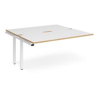 Adapt add on unit single 1600mm x 1600mm - white frame, white top with oak edging
