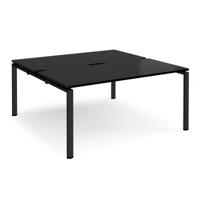Adapt back to back desks 1600mm x 1600mm - black frame, black top