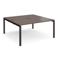 Adapt back to back desks 1600mm x 1600mm - black frame, walnut top