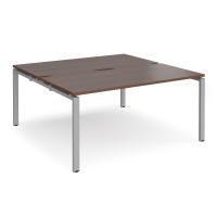 Adapt starter units back to back 1600mm x 1600mm - silver frame, walnut top