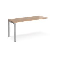 Adapt add on unit single 1600mm x 600mm - silver frame, beech top