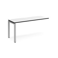 Adapt add on unit single 1600mm x 600mm - silver frame, white top, black edge