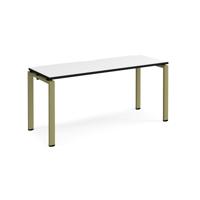 Adapt single desk 1600mm x 600mm - green frame, white top, black edge