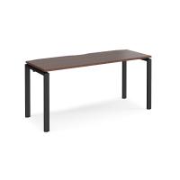 Adapt starter unit single 1600mm x 600mm - black frame, walnut top
