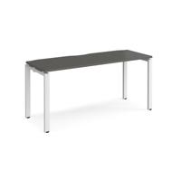 Adapt single desk 1600mm x 600mm - white frame, storm grey top