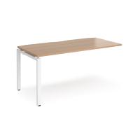 Adapt add on unit single 1600mm x 800mm - white frame, beech top