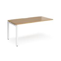 Adapt add on unit single 1600mm x 800mm - white frame, oak top