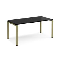 Adapt single desk 1600mm x 800mm - green frame, black top