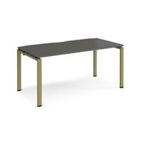 Adapt single desk 1600mm x 800mm - green frame, storm grey top
