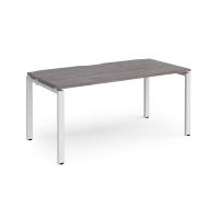 Adapt starter unit single 1600mm x 800mm - white frame, grey oak top