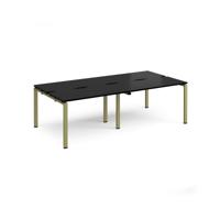 Adapt double back to back desks 2400mm x 1200mm - green frame, black top
