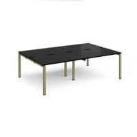 Adapt double back to back desks 2400mm x 1600mm - green frame, black top