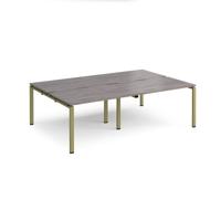 Adapt double back to back desks 2400mm x 1600mm - green frame, grey oak top