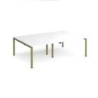 Adapt double back to back desks 2400mm x 1600mm - green frame, white top