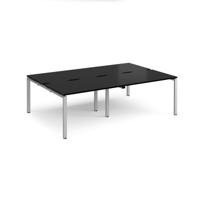 Adapt double back to back desks 2400mm x 1600mm - silver frame, black top