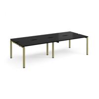 Adapt double back to back desks 2800mm x 1200mm - green frame, black top
