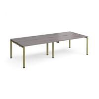 Adapt double back to back desks 2800mm x 1200mm - green frame, grey oak top