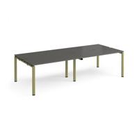 Adapt double back to back desks 2800mm x 1200mm - green frame, storm grey top