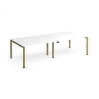 Adapt double back to back desks 2800mm x 1200mm - green frame, white top