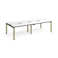 Adapt double back to back desks 2800mm x 1200mm - green frame, white top, black edge