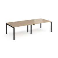 Adapt double back to back desks 2800mm x 1200mm - black frame, kendal oak top