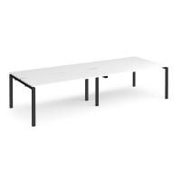 Adapt double back to back desks 2800mm x 1200mm - black frame, white top