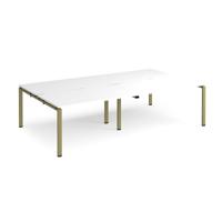 Adapt double back to back desks 2800mm x 1600mm - green frame, white top
